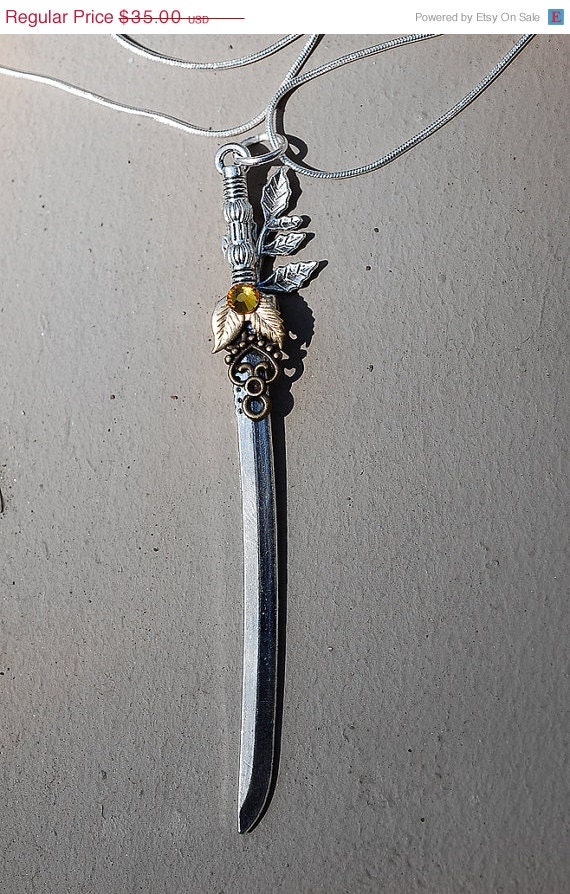 SALE - Autumn Sword Necklace