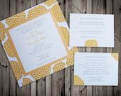 Shimmery Orange Poppy Floral Layered Custom Wedding or Party Invitation