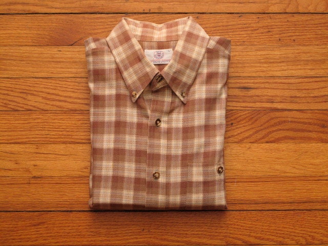 mens vintage plaid cotton oxford shirt