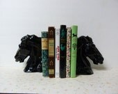 Black Stallion Bookends 1950's Vintage Bookends Black Beauty Ceramic