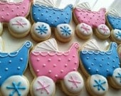 Baby carriage Sugar Cookies, Baby shower cookies 1 dozen