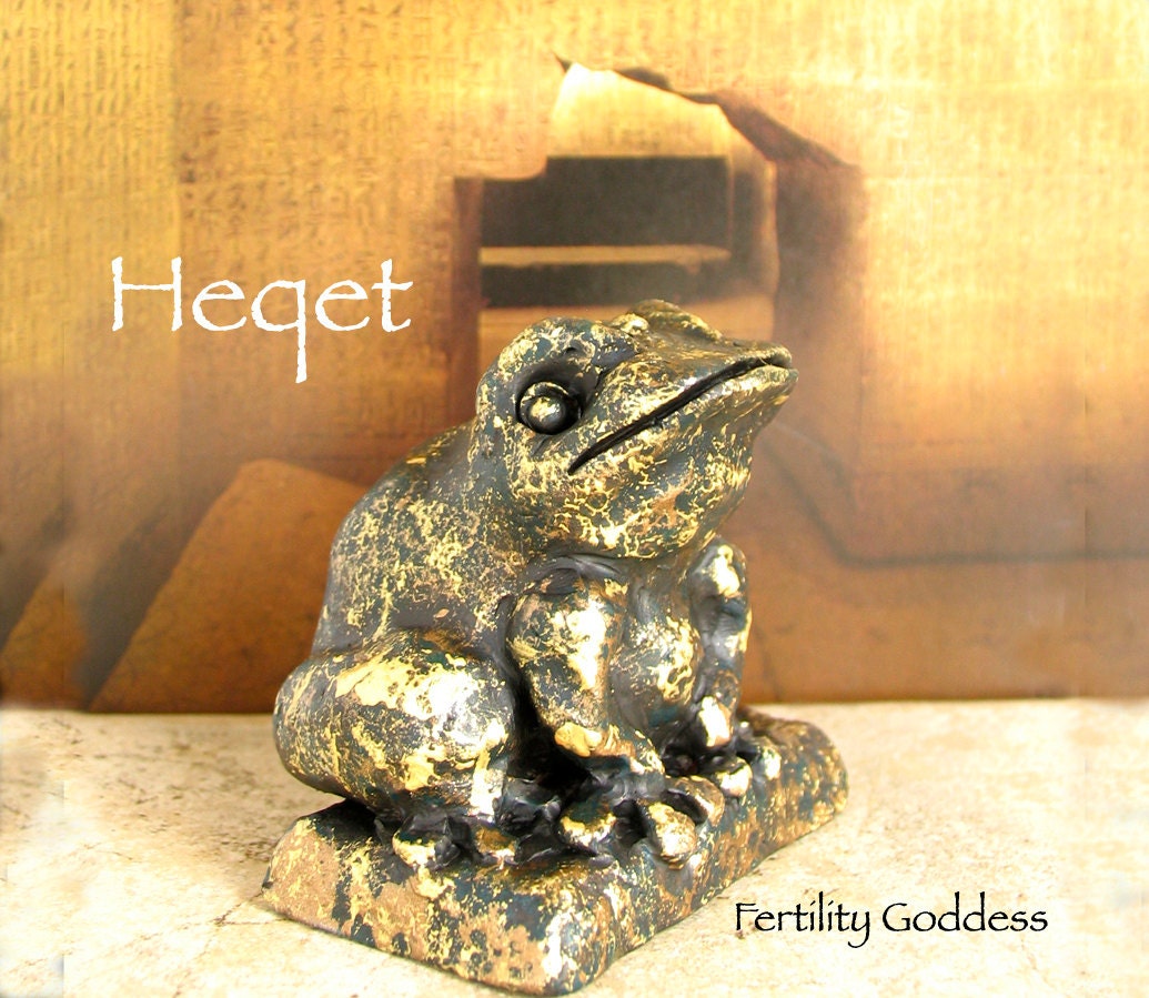 Heqet - Ancient Egyptian Fertility Goddess - Handmade Frog Votive  - Personal Kemetic Altar Statue