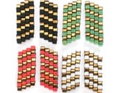 Parallelogram Patterned Earrings - In Stock