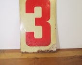 Vintage Porcelain Gas Price Sign - Double-Sided - Nos. 2 and 3 - Large Signage - Red and Cream - Industrial