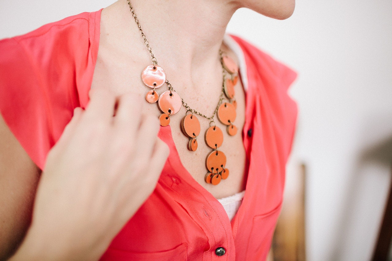 Deluxe Statement Necklace- Juicy Orange