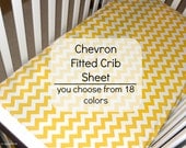 Chevron Fitted Crib Sheet- CHOOSE FROM 24 OPTIONS---new colors available