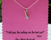 Pitch Perfect Graduation Necklace with Jesse Quote and Microphone Charm