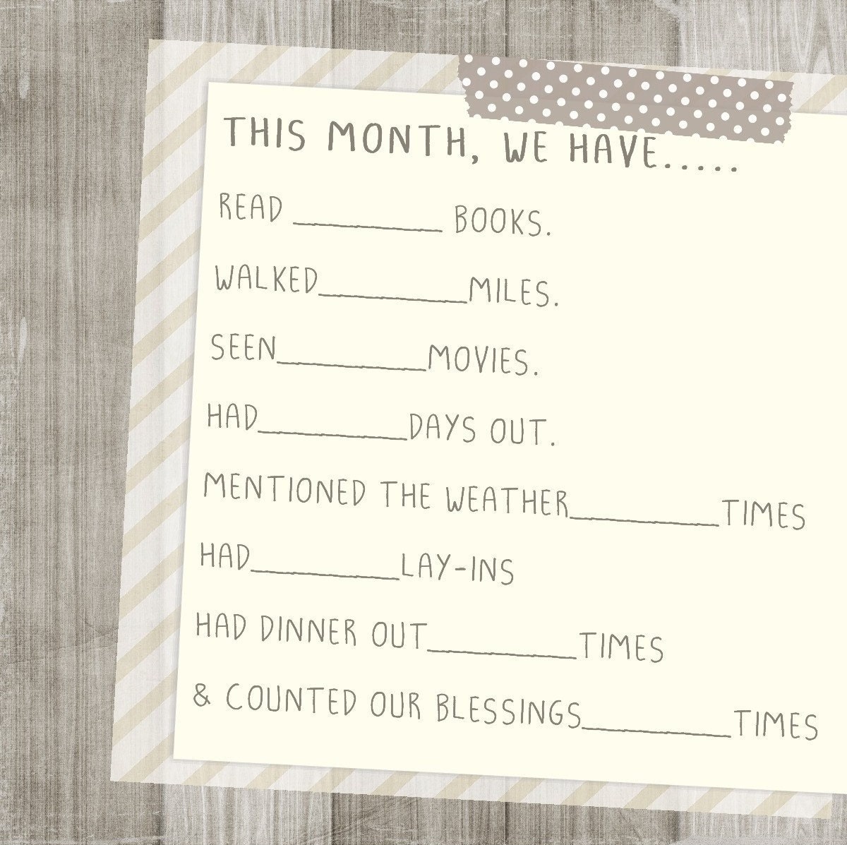 21 PRINTABLE JOURNALING CARDS - Month in Musings - Memory keeping by numbers