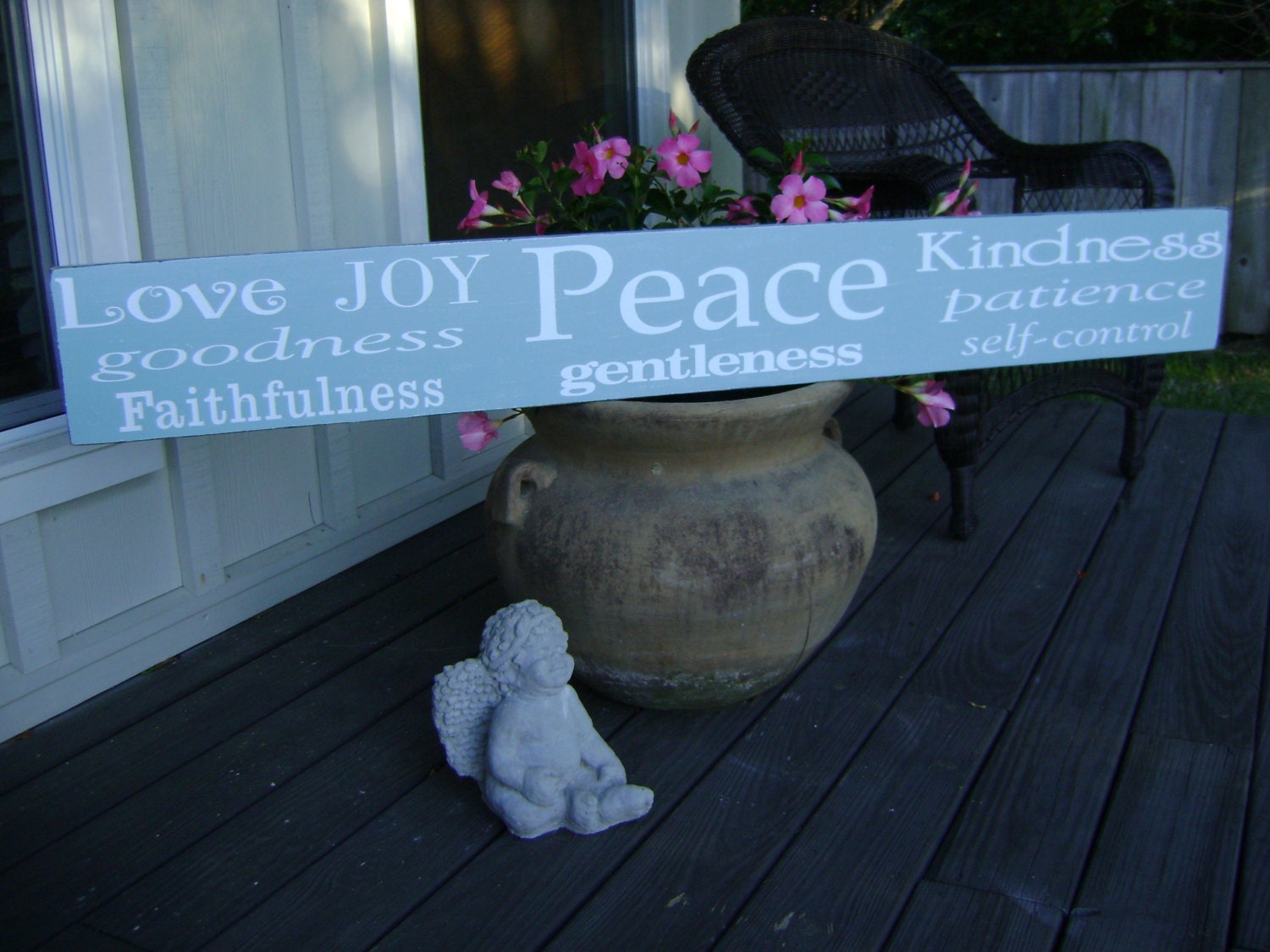 Fruit of the Spirit -Galatians 5 22 Love, Joy, Peace, Goodness, Faithfulness,Gentleness,Patience, 55x12