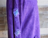 Royal Purple Dark Iris Raglan Sleeve Tunic Hand Dyed Organic Hemp and Cotton Knit Top Womens' Size L/XL