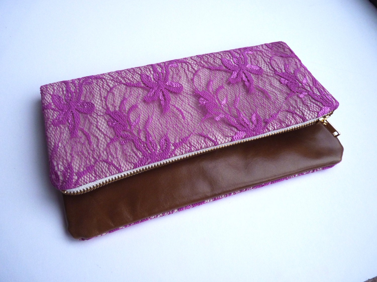 SAMPLE SALE 1 bag, 6 styles, leather and lace clutch bag