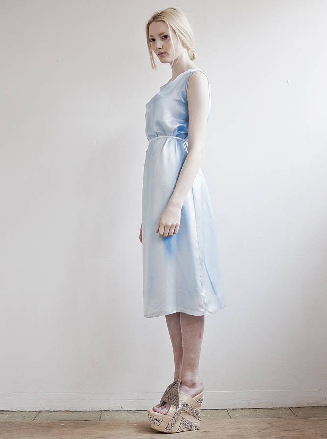 Blue Sky Silk & Bamboo Satin Dress