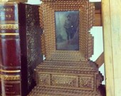 Antique Tramp Art Frame with Hidden Drawer