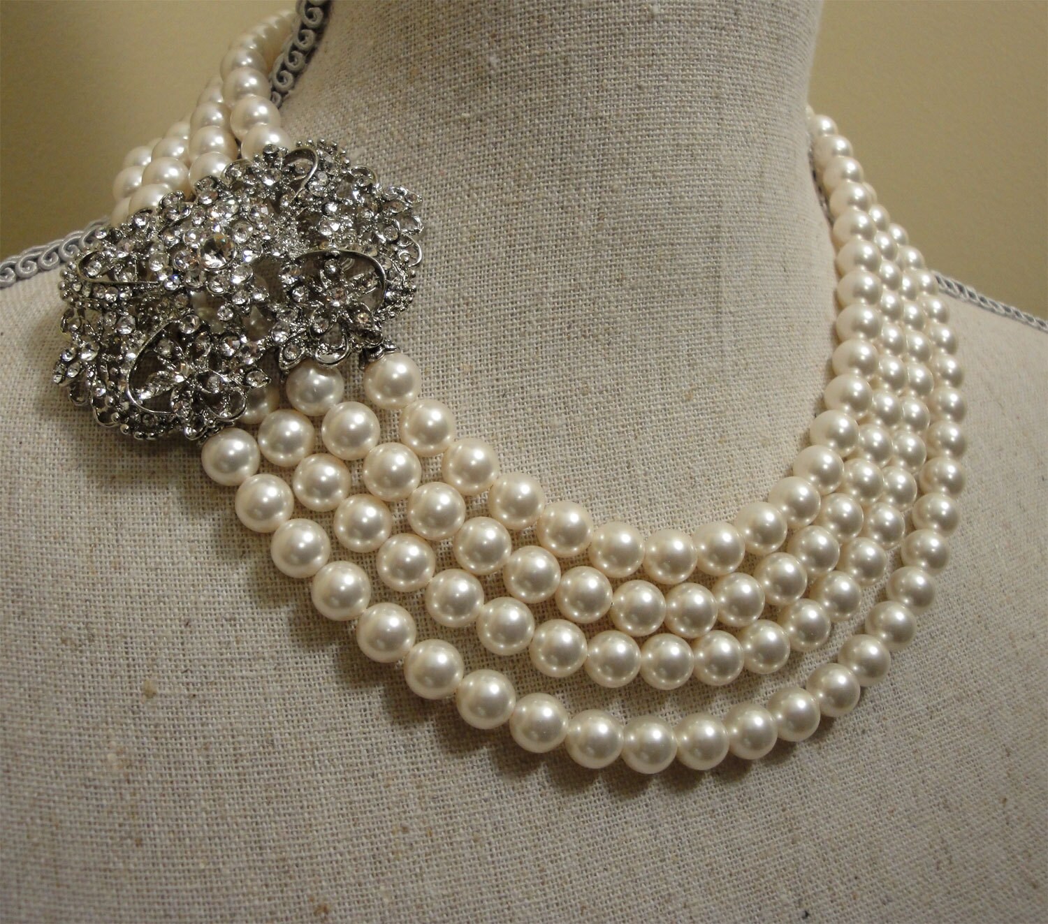 Breakfast at Tiffanys Wedding Necklace Set by AlexiBlackwellBridal