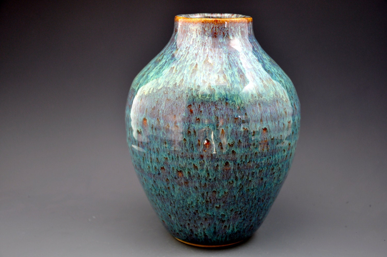 Flower Vase Pottery Ocean Jade C