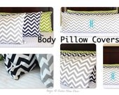 Body Pillow Cover 20 x 54 Decorative Throw Pillow Cover Body Pillowcase Bolster Pillow Dorm Decor Chevron Pillows With or Without Monogram