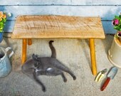Cottage Garden Bench: Wooden Patio Furniture Small Picnic Bench Rustic Home and Cabin Decor