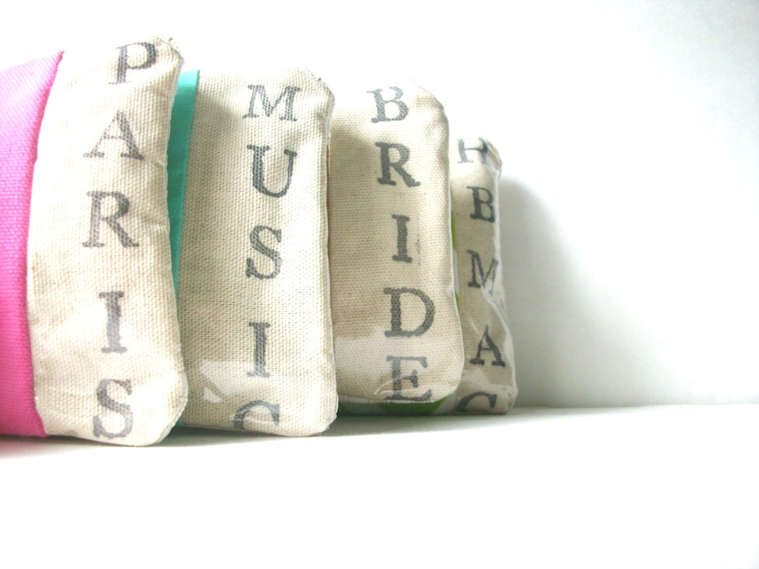 4 PERSONALIZED BAGS / clutch / zipper pouch / small pouch