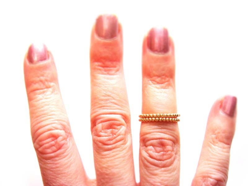 Gold Filled Stack Ring Over the Knuckle Ring