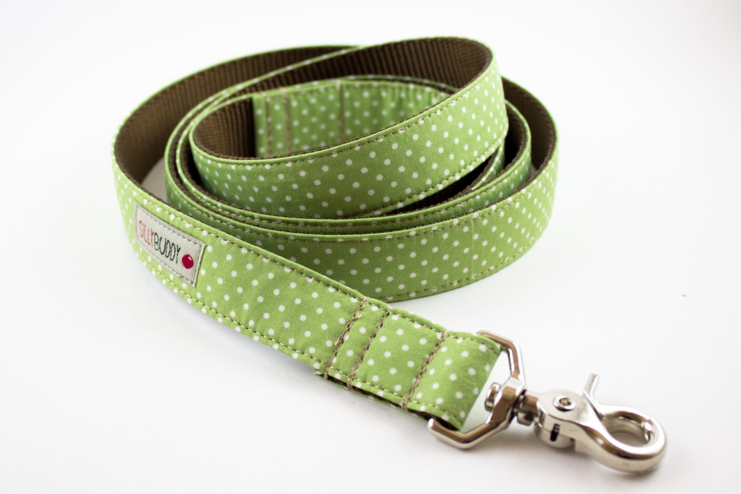 Celery Green Polka Dot Dog Leash