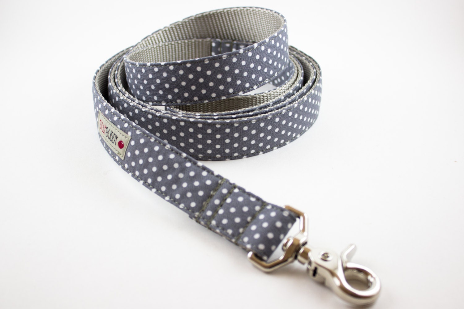 Gray Polka  Dot Dog Leash