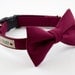 Classic Solid Burgundy Wedding Dog Bowtie Collar