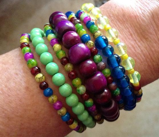 Neon Bright Memory Wire Bracelet