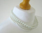 SALE Multistrand Pearl Necklace - Pearl Bridal Necklace - White Vintage Inspired Bridesmaids Necklace Bridesmaid Jewelry Bridesmaid gifts