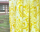 Set of 2 Damask Curtain Panels - Pair 84-88 inch - Free Shipping - Pick your color