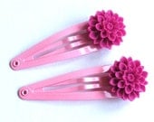 Magenta pink hair clips gift set for girls with gift bag