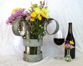 Wine Barrel Ring Tabletop Flower holder - made from Napa Wine Barrel Rings -100% recycled