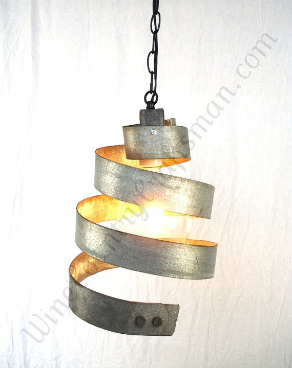 Wine Barrel Ring Hanging Pendant Light - Large Open -100% RECYCLED from Napa Wine Barrels