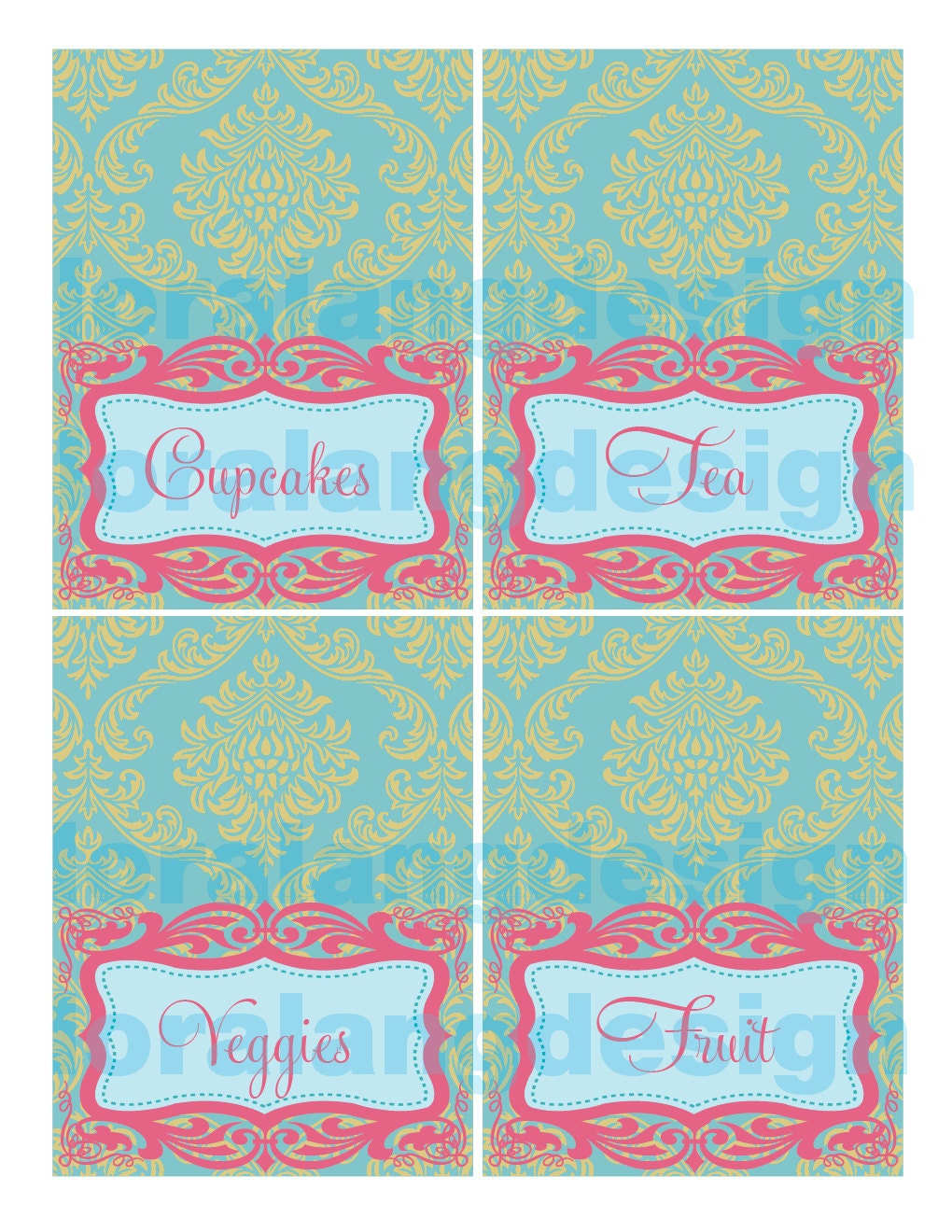 DIY Printable Vintage Tea Party Food Labels Il_170x135