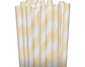 Stripe Ivory Party Paper Straws - Cake Pop Sticks - Pixie Sticks - Qty 25 Il_170x135