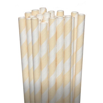 Stripe Ivory Party Paper Straws - Cake Pop Sticks - Pixie Sticks - Qty 25 Il_570xn