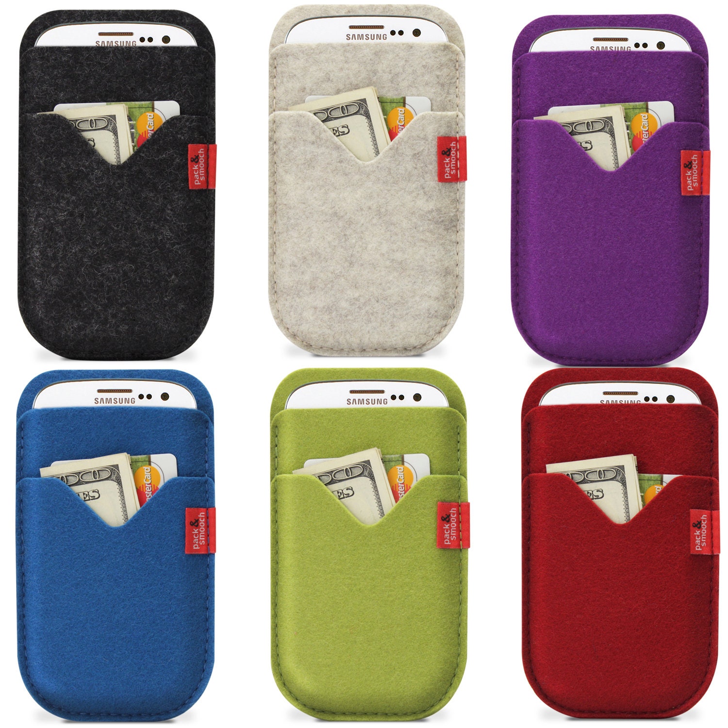 UNIVERSAL size 5 - case sleeve cover -SHETLAND- 100% wool felt Fits: Samsung Galaxy S3/Nexus, Motorola Razr, Nokia Lumia 900, HTC One X
