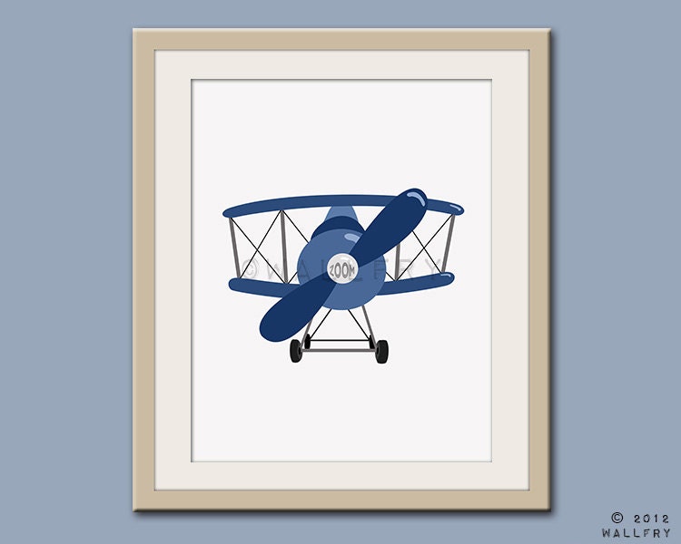 Transportation prints. Airplane print wall art for boys nursery decor. Kids wall art car, boat, airplane prints. 11x14 AIRPLANE print by Wal