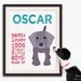 Personalized children art for boys. Baby boy nursery art. Baby nursery wall art. Kids wall art. Boy name art. 16X20 Dog print by WallFry