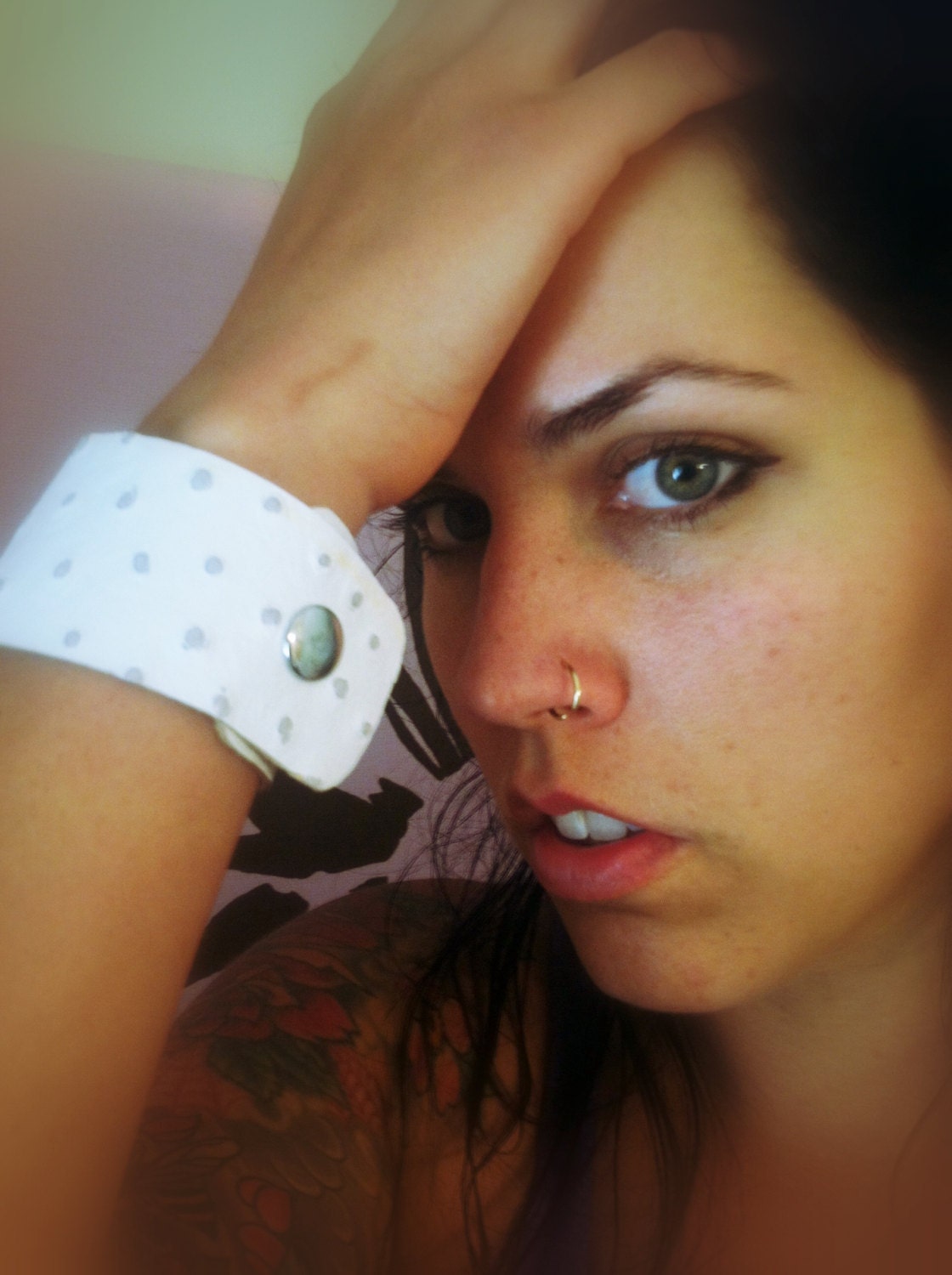 White leather cuff 