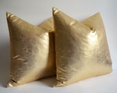 Sukan / 1 Linen Pillow Covers Gold - large pillow - euro pillow covers - european pillow covers - throw pillow - 24x24 pillow covers