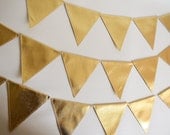 Sukan / Birthday Decoration Gold Bunting Fabric Banner Flags - Ready to Ship
