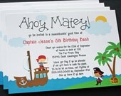 PRINTED Boy's Pirate Birthday Party Invitations - Digital Version Available Il_170x135