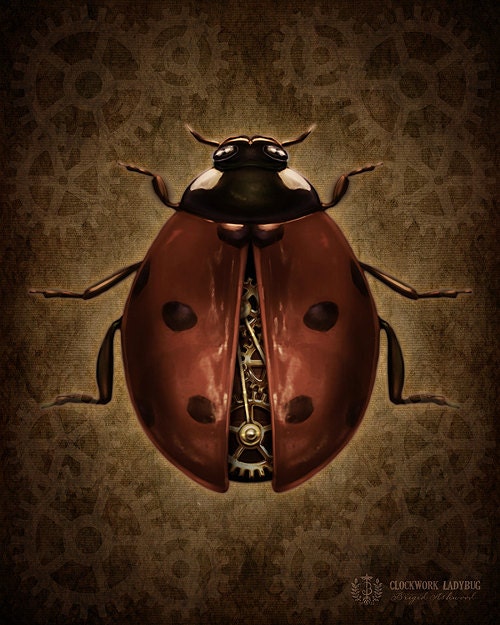 Steampunk LadyBug - Art Print - Brigid Ashwood