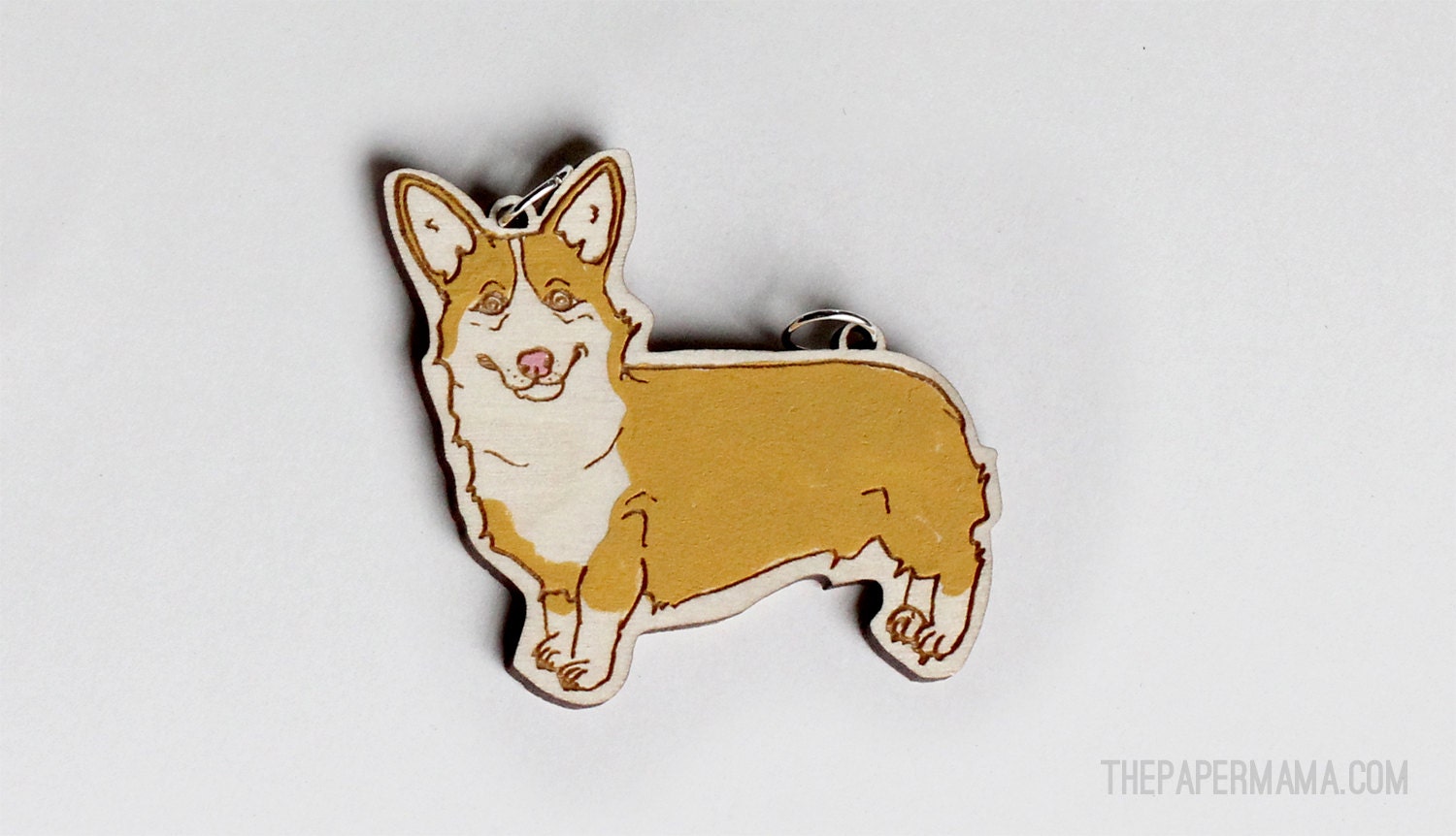 Hand Painted Corgi Pendant for a Necklace