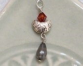 UU Chalice Pendant - "Red Magma" Swarovski with Silver and Labradorite