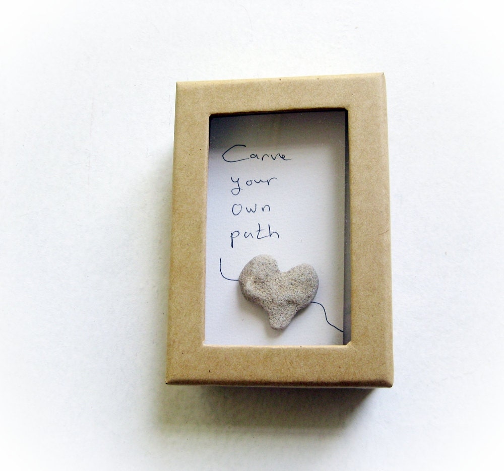 Graduation card - a heart shaped rock in a box