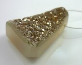 Awsome metallic grey druzy focal 30mm x 22mm