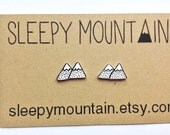 Mountain Earrings - Snowcapped Mountains - Stud Earrings