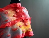 SALE Nuno Scarf felted textured scarf OOAK hand dyed scarf