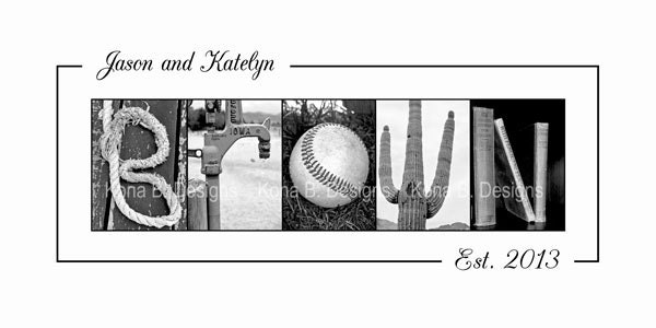 Personalized Wedding Gift - Alphabet Photography - 10x20 Unframed Print